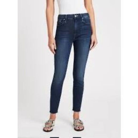 Mother The Looker Ankle Fray Jeans Sz 27 Stretch - Picture 1 of 9